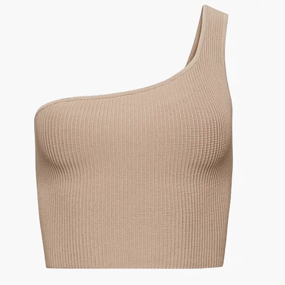 Babaton Sculpt Knit One-Shoulder Cropped Tank